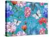 Roses and Butterflies-Maria Rytova-Stretched Canvas