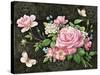 Roses and Butterflies-Maria Rytova-Stretched Canvas
