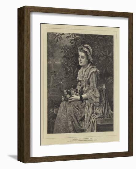 Roses and Butterflies-Charles Edward Perugini-Framed Giclee Print