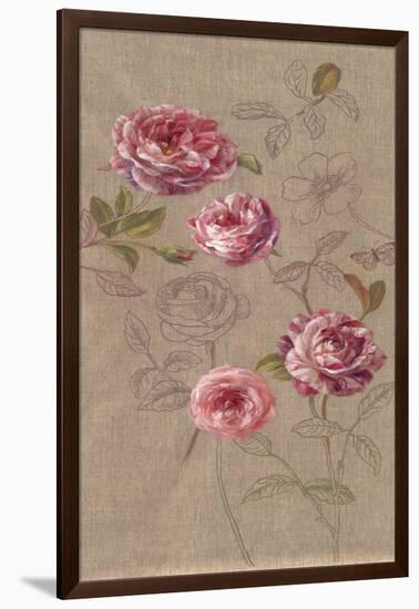 Roses and Butterfly-Danhui Nai-Framed Art Print