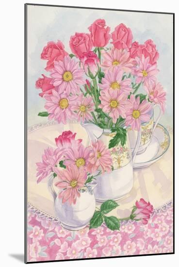 Roses and Chrysanthemums, 1996-Linda Benton-Mounted Giclee Print