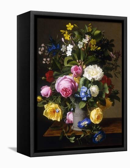 Roses and Convulvulus in a Vase-Otto Didrik Ottesen-Framed Stretched Canvas