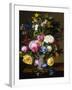 Roses and Convulvulus in a Vase-Otto Didrik Ottesen-Framed Giclee Print