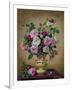 Roses and Dahlias in a Ceramic Vase-Albert Williams-Framed Giclee Print