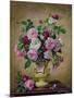 Roses and Dahlias in a Ceramic Vase-Albert Williams-Mounted Giclee Print