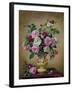 Roses and Dahlias in a Ceramic Vase-Albert Williams-Framed Giclee Print