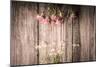 Roses and Daisies on a Wooden Table Horizontal-Denis Karpenkov-Mounted Photographic Print