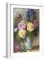 Roses and Delphinium in a Vase-Charles Slater-Framed Giclee Print