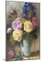 Roses and Delphinium in a Vase-Charles Slater-Mounted Giclee Print