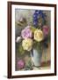 Roses and Delphinium in a Vase-Charles Slater-Framed Giclee Print