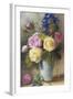 Roses and Delphinium in a Vase-Charles Slater-Framed Giclee Print