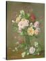 Roses and Gardenias in a glass vase-Albert Williams-Stretched Canvas