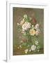 Roses and Gardenias in a glass vase-Albert Williams-Framed Giclee Print