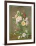 Roses and Gardenias in a glass vase-Albert Williams-Framed Giclee Print