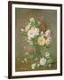 Roses and Gardenias in a glass vase-Albert Williams-Framed Giclee Print