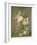 Roses and Gardenias in a glass vase-Albert Williams-Framed Giclee Print