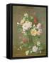 Roses and Gardenias in a glass vase-Albert Williams-Framed Stretched Canvas