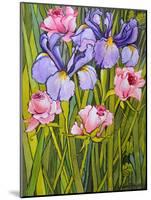 Roses and Irises in the Garden,2003-Joan Thewsey-Mounted Giclee Print