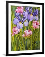 Roses and Irises in the Garden,2003-Joan Thewsey-Framed Giclee Print