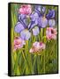 Roses and Irises in the Garden,2003-Joan Thewsey-Framed Stretched Canvas