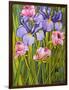 Roses and Irises in the Garden,2003-Joan Thewsey-Framed Giclee Print