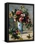 Roses and Jasmine in a Delft Vase, 1880-1881-Pierre-Auguste Renoir-Framed Stretched Canvas