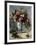 Roses and Jasmine in a Delft Vase, 1880-1881-Pierre-Auguste Renoir-Framed Giclee Print