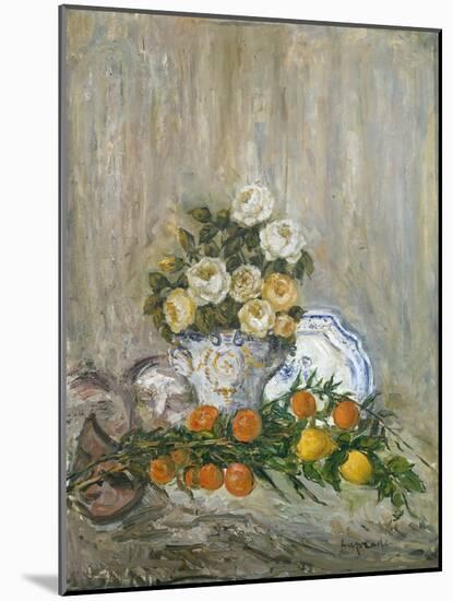 Roses and Lemons (Oil on Canvas)-Pierre Laprade-Mounted Giclee Print