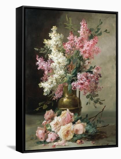 Roses and Lilies-Alfred Godchaux-Framed Stretched Canvas