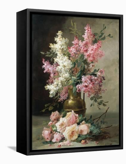 Roses and Lilies-Alfred Godchaux-Framed Stretched Canvas