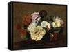 Roses and Nasturtiums in a Vase, 1883-Henri Fantin-Latour-Framed Stretched Canvas