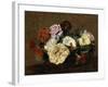 Roses and Nasturtiums in a Vase, 1883-Henri Fantin-Latour-Framed Giclee Print