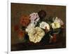 Roses and Nasturtiums in a Vase, 1883-Henri Fantin-Latour-Framed Giclee Print