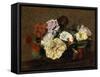 Roses and Nasturtiums in a Vase, 1883-Henri Fantin-Latour-Framed Stretched Canvas