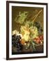 Roses and other Flowers in a Basket on a Marble Ledge-Jan van Huysum-Framed Giclee Print