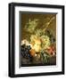 Roses and other Flowers in a Basket on a Marble Ledge-Jan van Huysum-Framed Giclee Print