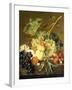 Roses and other Flowers in a Basket on a Marble Ledge-Jan van Huysum-Framed Giclee Print