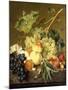 Roses and other Flowers in a Basket on a Marble Ledge-Jan van Huysum-Mounted Giclee Print