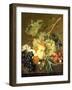 Roses and other Flowers in a Basket on a Marble Ledge-Jan van Huysum-Framed Giclee Print