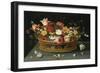 Roses and Other Flowers in a Wicker Basket on a Table-George Wesley Bellows-Framed Giclee Print