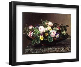 Roses and Pansies in a Greek Kylix-Johan Laurentz Jensen-Framed Giclee Print