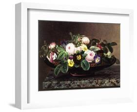 Roses and Pansies in a Greek Kylix-Johan Laurentz Jensen-Framed Giclee Print