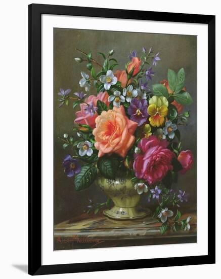 Roses and Pansies-Albert Williams-Framed Giclee Print