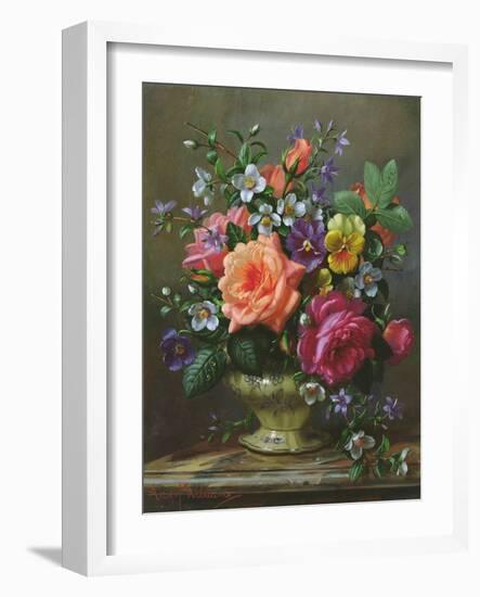 Roses and Pansies-Albert Williams-Framed Giclee Print