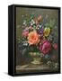 Roses and Pansies-Albert Williams-Framed Stretched Canvas