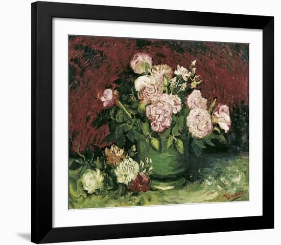 Roses and Peonies, 1886-Vincent van Gogh-Framed Art Print