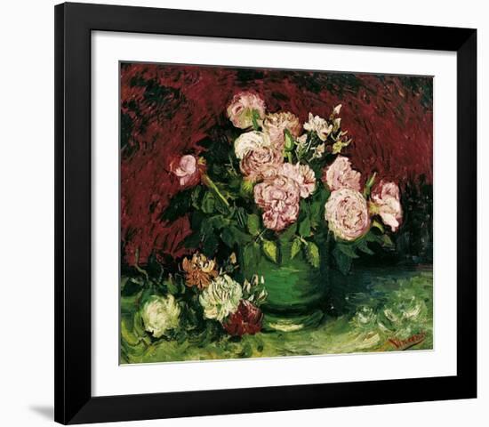 Roses and Peonies, c.1886-Vincent van Gogh-Framed Giclee Print