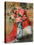 Roses and Peonies in a Vase, 1876 (Oil on Canvas)-Pierre Auguste Renoir-Stretched Canvas