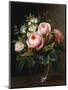 Roses and Tree Anemone in a Glass Vase-Johan Laurentz Jensen-Mounted Giclee Print