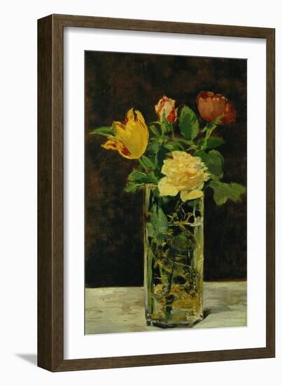 Roses and Tulips, 1882-Edouard Manet-Framed Giclee Print